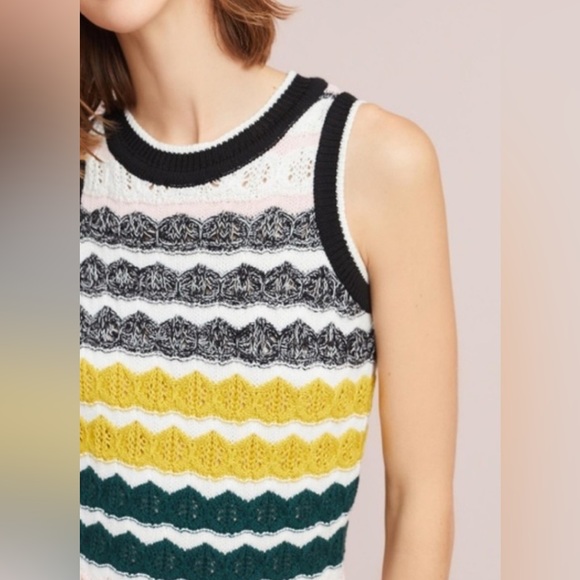 NWT ANTHROPOLOGIE AKEMI + KIN April Crochet Dress Sweater‎ Stripe S - Picture 16 of 16